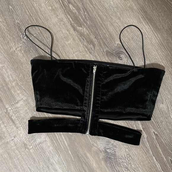 Tiger Mist velvet crop top - Picture 3 of 3